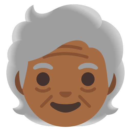 older person: medium-dark skin tone — Google