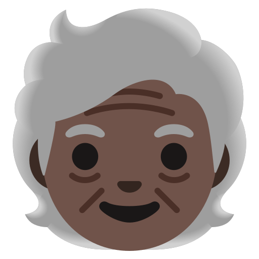 older person: dark skin tone — Google