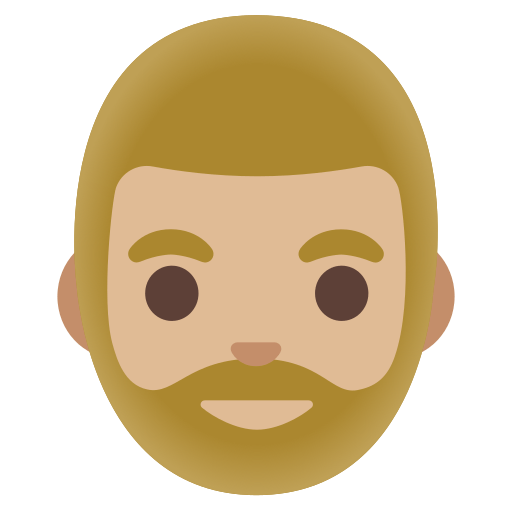 man: medium-light skin tone, beard — Google
