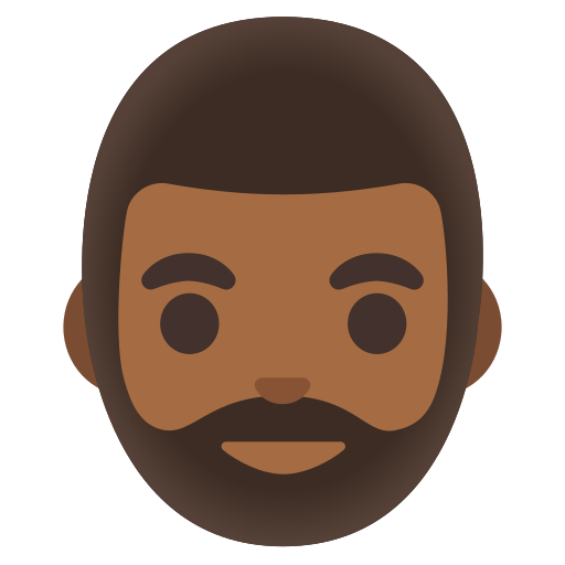 man: medium-dark skin tone, beard — Google