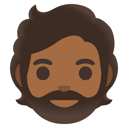 person: medium-dark skin tone, beard — Google