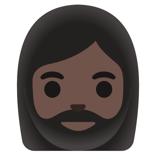 woman: dark skin tone, beard — Google