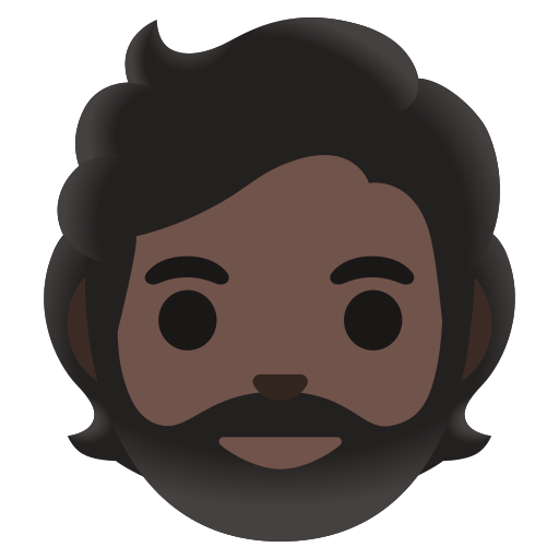 person: dark skin tone, beard — Google