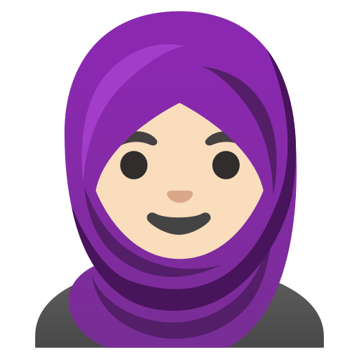 woman with headscarf: light skin tone — Google