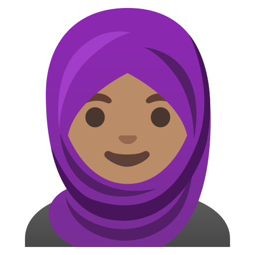 woman with headscarf: medium skin tone — Google