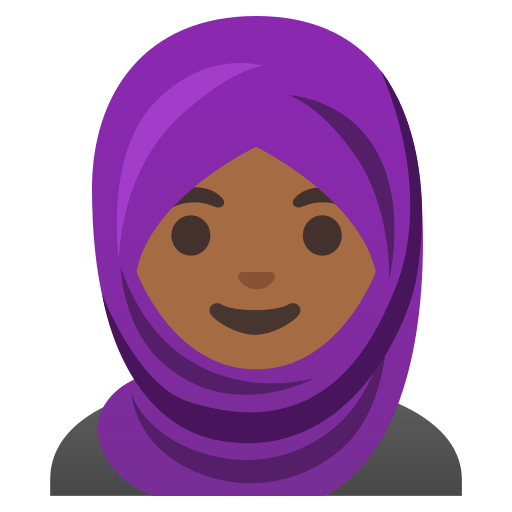 woman with headscarf: medium-dark skin tone — Google