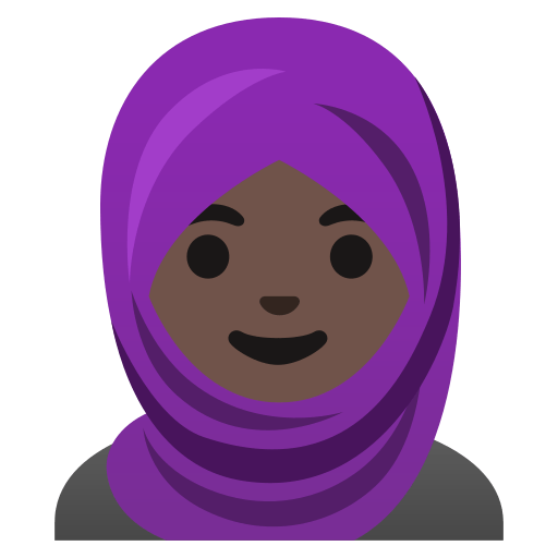 woman with headscarf: dark skin tone — Google