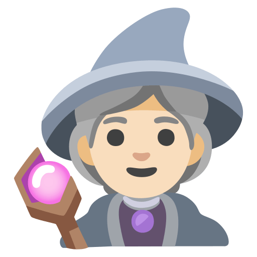 woman mage: light skin tone — Google