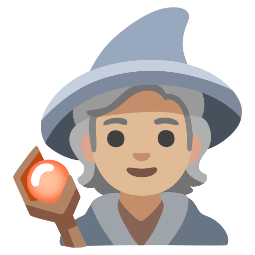 mage: medium-light skin tone — Google