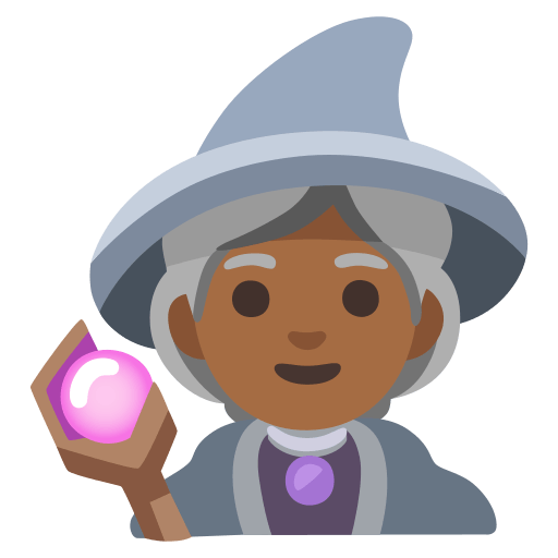 woman mage: medium-dark skin tone — Google