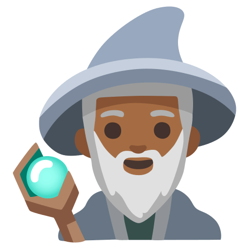man mage: medium-dark skin tone — Google