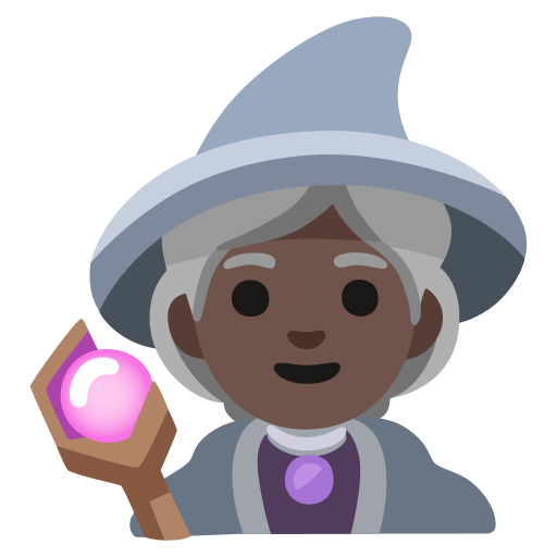 woman mage: dark skin tone — Google