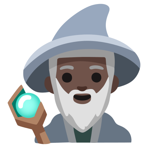 man mage: dark skin tone — Google