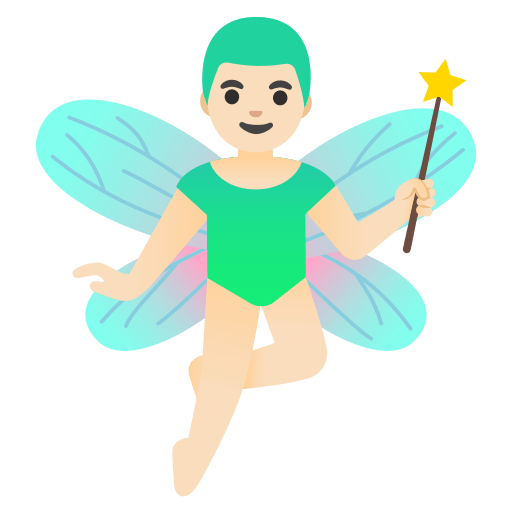 man fairy: light skin tone — Google