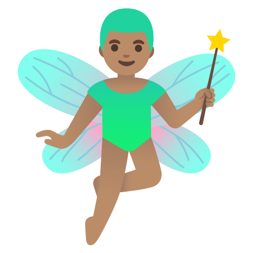 man fairy: medium skin tone — Google