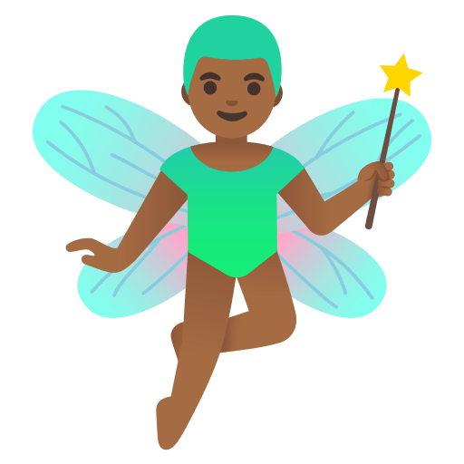 man fairy: medium-dark skin tone — Google