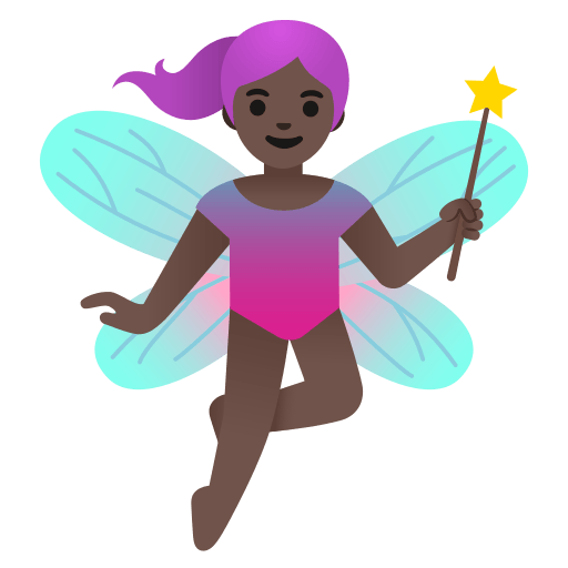 woman fairy: dark skin tone — Google