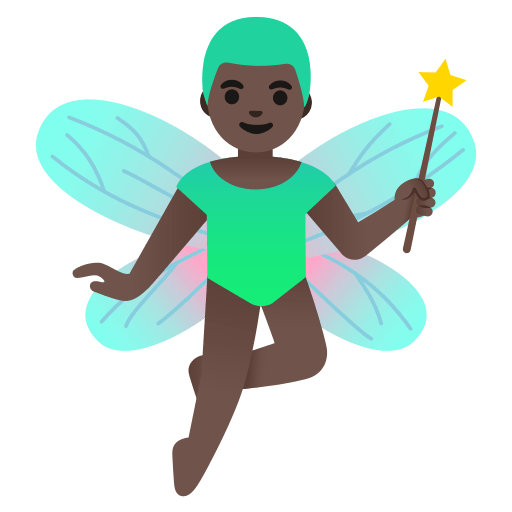 man fairy: dark skin tone — Google