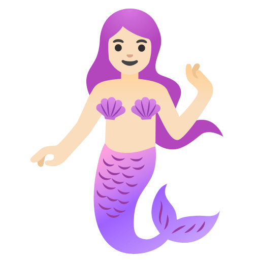 mermaid: light skin tone — Google