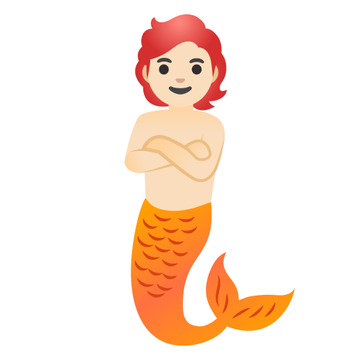 merperson: light skin tone — Google