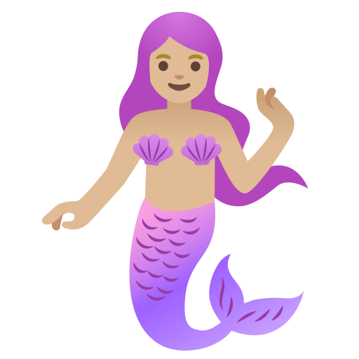 mermaid: medium-light skin tone — Google