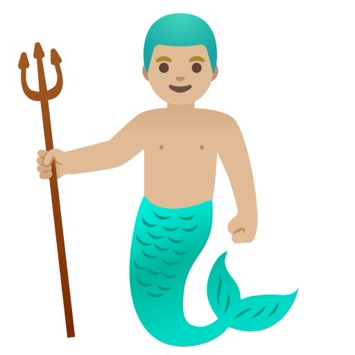 merman: medium-light skin tone — Google