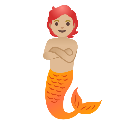 merperson: medium-light skin tone — Google