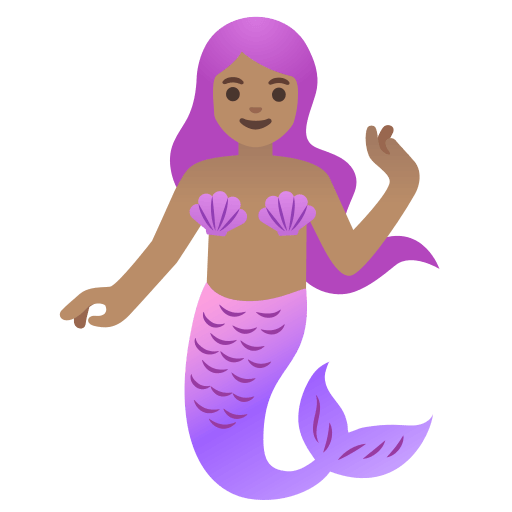 mermaid: medium skin tone — Google