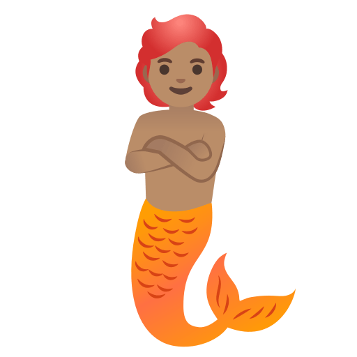 merperson: medium skin tone — Google