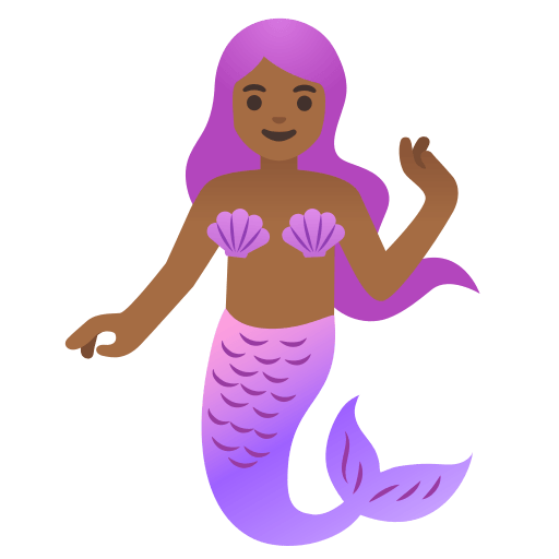 mermaid: medium-dark skin tone — Google