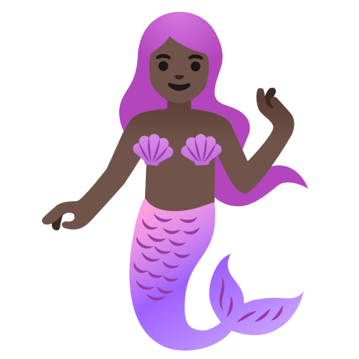 mermaid: dark skin tone — Google