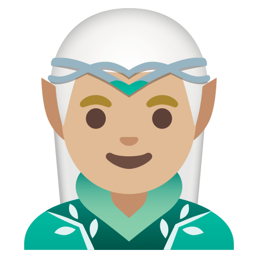 man elf: medium-light skin tone — Google