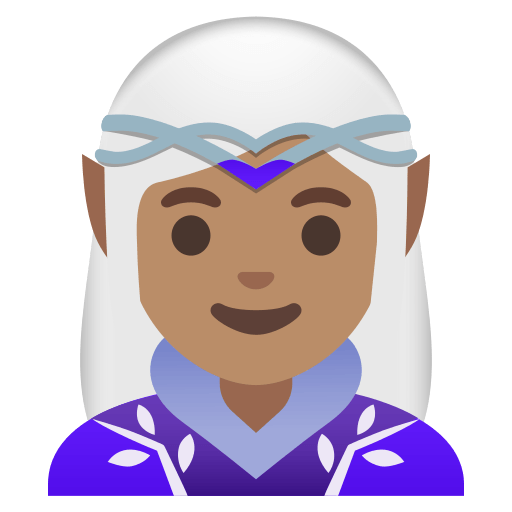 woman elf: medium skin tone — Google
