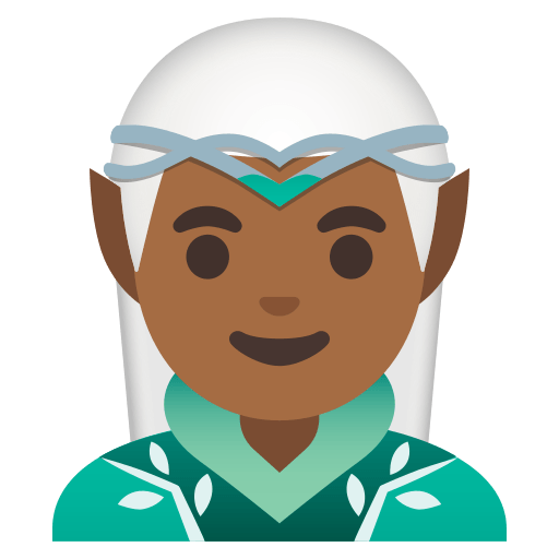 man elf: medium-dark skin tone — Google