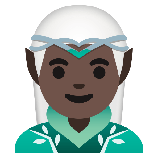 man elf: dark skin tone — Google