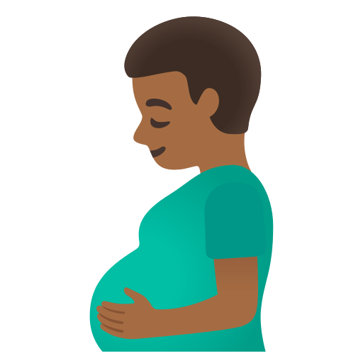 Pregnant Man: Medium-Dark Skin Tone, the design in this release