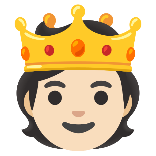 Person with Crown: Light Skin Tone, the design in this release