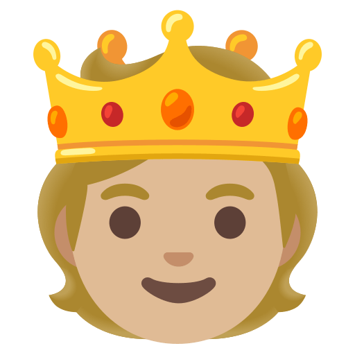 Person with Crown: Medium-Light Skin Tone, the design in this release