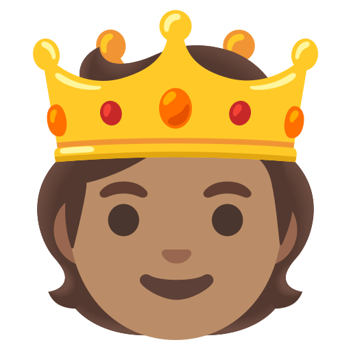 Person with Crown: Medium Skin Tone, the design in this release
