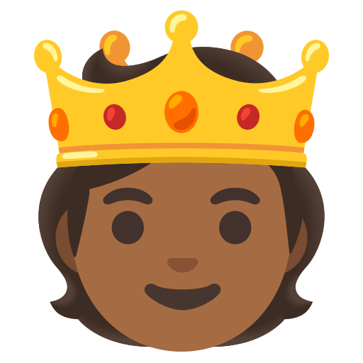 Person with Crown: Medium-Dark Skin Tone, the design in this release