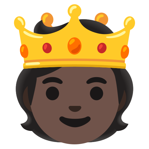 Person with Crown: Dark Skin Tone, the design in this release
