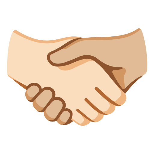 Handshake: Light Skin Tone, Medium-Light Skin Tone, the design in this release