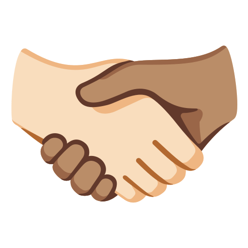 Handshake: Light Skin Tone, Medium Skin Tone, the design in this release