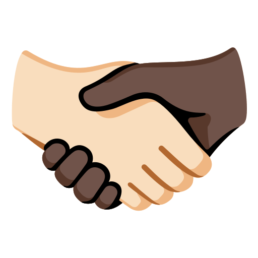Handshake: Light Skin Tone, Dark Skin Tone, the design in this release