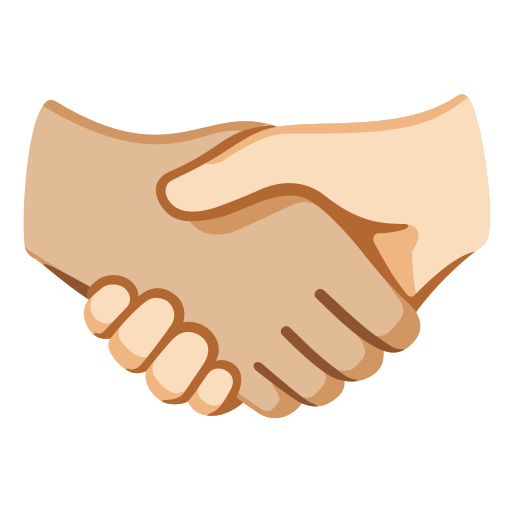 Handshake: Medium-Light Skin Tone, Light Skin Tone, the design in this release