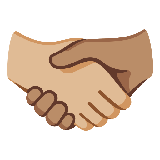 Handshake: Medium-Light Skin Tone, Medium Skin Tone, the design in this release
