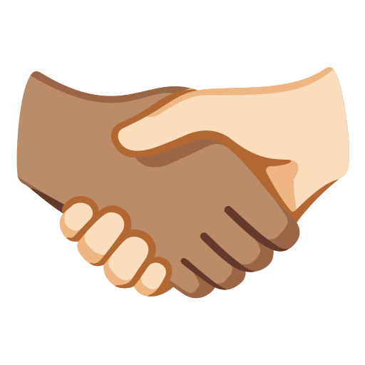 Handshake: Medium Skin Tone, Light Skin Tone, the design in this release