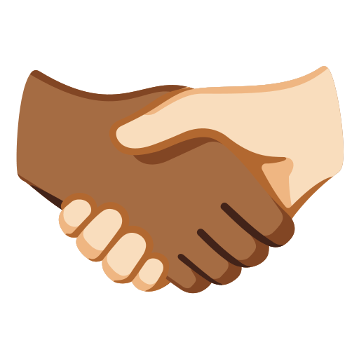 Handshake: Medium-Dark Skin Tone, Light Skin Tone, the design in this release