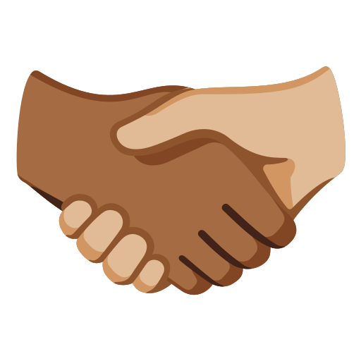 Handshake: Medium-Dark Skin Tone, Medium-Light Skin Tone, the design in this release