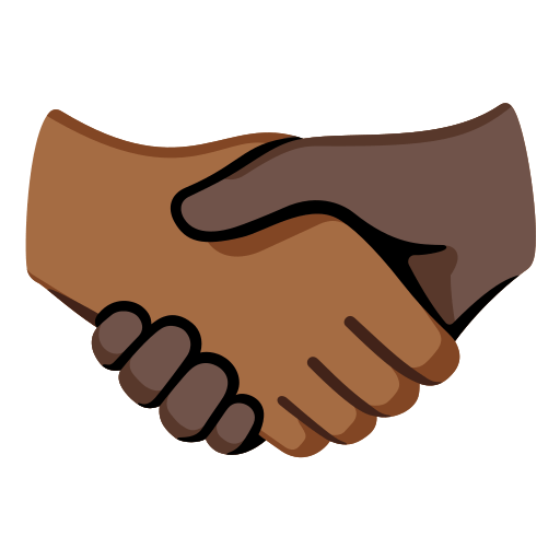 Handshake: Medium-Dark Skin Tone, Dark Skin Tone, the design in this release